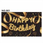 D801 Black&Golden Birthday Banner - Image 7