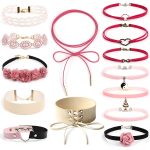 N304 14pcs Pink Lady Floral Collars - Image 6