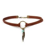 Bronze Leaf Tassel Double Layer Collar - Image 2