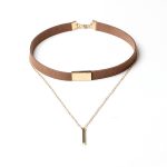 Golden Chain Tassel Suede Choker - Image 2