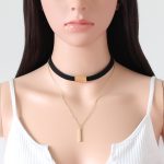 Golden Chain Tassel Suede Choker - Image 5