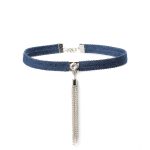 Metal Tassel Denim Collar - Image 2