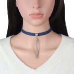 Metal Tassel Denim Collar - Image 3