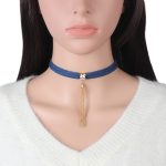 Metal Tassel Denim Collar - Image 4