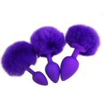 Ball Tail Silicone Anal Plug - Purple - Image 6