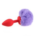 Ball Tail Silicone Anal Plug - Red - Image 5
