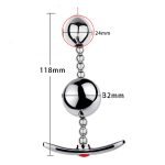 Bendable Double Ball Steel Butt Plug - Image 3