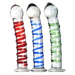 Blue Swirl Rocket Glass Dildo