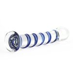 Blue Swirl Rocket Glass Dildo - Image 4