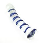 Blue Swirl Rocket Glass Dildo - Image 5
