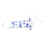 Blue Bead Glass Butt Plug