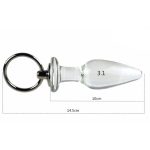 Pull Tab Pointed Head Glass Butt Plug - Image 2