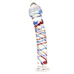 Multi-Swirl Curved Glass Spot Dildo - Image 6