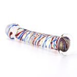Multi-Swirl Curved Glass Spot Dildo