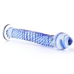 Glass Dildo With Blue Spiral Design - Image 3