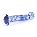 Glass Dildo With Blue Spiral Design - Image 4