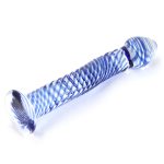 Glass Dildo With Blue Spiral Design - Image 5