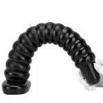 Black Big Worm Anal Beads - Image 2