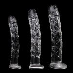 Ribbed Crystal Glass Realistic Dildo - Image 2