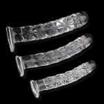 Ribbed Crystal Glass Realistic Dildo - Image 3