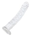 Ribbed Crystal Glass Realistic Dildo - Image 4