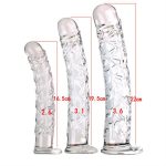 Ribbed Crystal Glass Realistic Dildo - Image 5