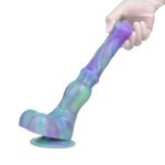 Knot Horse Colorful Silicone Fantasy Dildo 9.8 Inch - Image 5