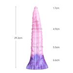 Large Fantasy Silicone Beaded Tongue Dildo - Image 3