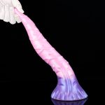 Large Fantasy Silicone Beaded Tongue Dildo - Image 5