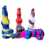 Dog Realistic Multicolor Dildo with Knot - Image 4
