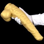 StudHorse Realistic Curved Dildo - Golden - Image 8