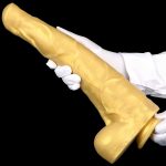 StudHorse Realistic Curved Dildo - Golden - Image 9