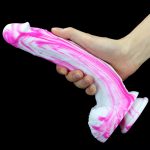 Double Color Mix Realistic Dildo - 10.6" - Image 5