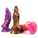 Unicorn Mixed Color Lifelike Silicone Dildo - Image 4