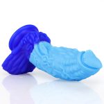 Pangolin Lifelike Silicone Dildo - Blue - Image 6