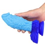 Pangolin Lifelike Silicone Dildo - Blue - Image 4