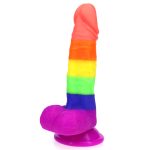 Rainbow Silicone Dildo 7.2 Inch - Image 6