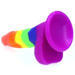 Rainbow Silicone Dildo 7.2 Inch - Image 4