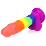 Rainbow Silicone Dildo 7.2 Inch - Image 5