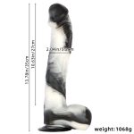 Black and White PVC Realistic Dildo 02 - Image 10