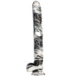 Black and White PVC Realistic Dildo 03 - Image 9