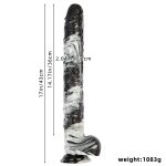 Black and White PVC Realistic Dildo 03 - Image 2