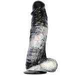 Black and White PVC Realistic Dildo 04 - Image 6