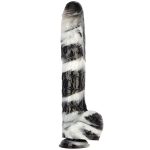Black and White PVC Realistic Dildo 05 - Image 6