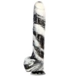 Black and White PVC Realistic Dildo 05 - Image 11