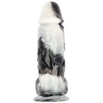 Black and White PVC Realistic Dildo 06 - Image 7