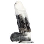 Black and White PVC Realistic Dildo 06 - Image 9
