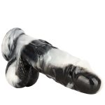 Black and White PVC Realistic Dildo 06 - Image 11