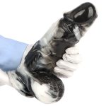 Black and White PVC Realistic Dildo 06