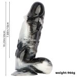 Black and White PVC Realistic Dildo 06 - Image 3